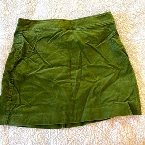 Green corduroy mini skirt, size 8 from J. Crew